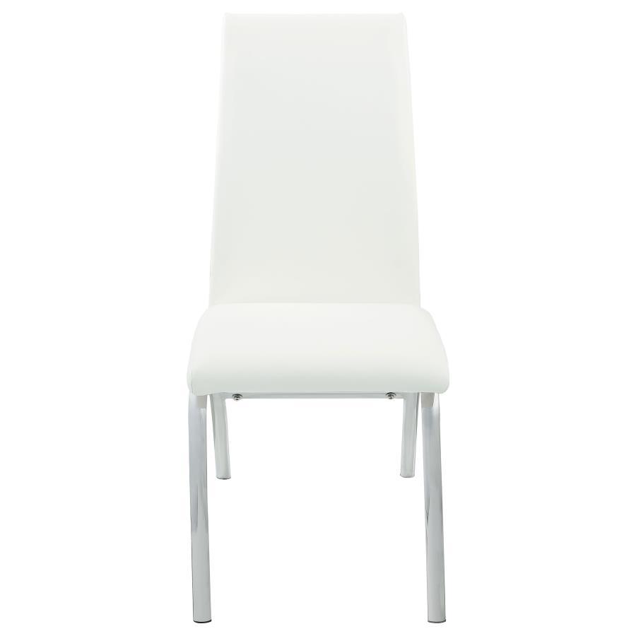Bishop - Upholstered Dining Side Chair (Set of 2) - White by CoasterEssence | Bel Furniture