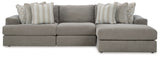 Avaliyah - Sectional Dark Gray 3 Pc. Right Arm Facing Corner Chaise Sectional by Signature Design by Ashley® | Bel Furniture