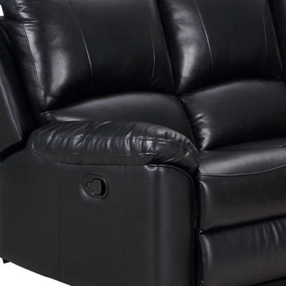 Polyester Blend Reclining U Shaped Three Piece Corner Sectional - Black