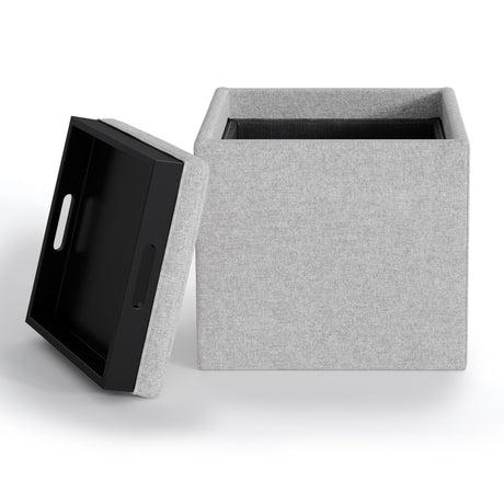Rockwood - Upholstered Cube Storage Ottoman With Tray - view 42