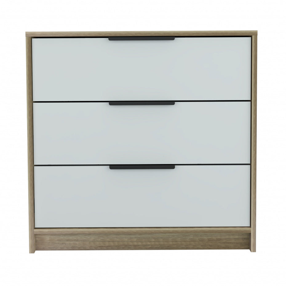 Three Drawer Dresser - Light Oak / White