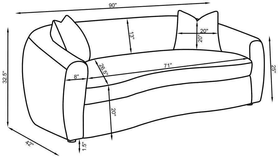 Isabella - Faux Sheepskin Upholstered Sofa Natural - Ivory by CoasterElevations | Bel Furniture