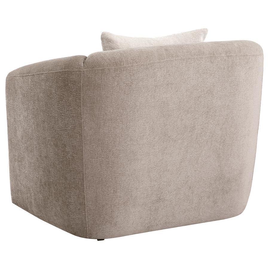 Townsend - Chenille Upholstered Rolled Arm Chair - Latte