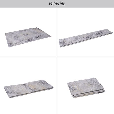 Maval - 8' X 10' Area Rug Washable - Gray / Gold - view 4