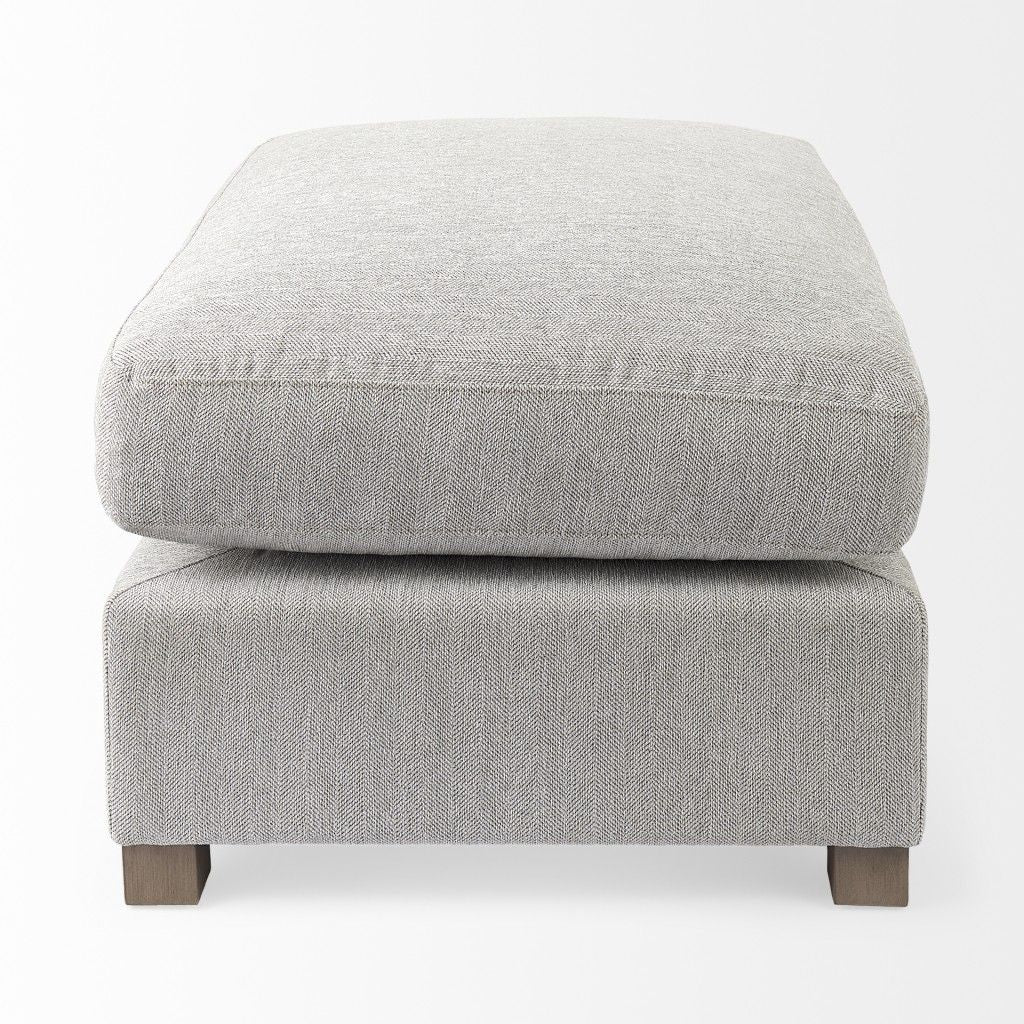 Jute Cocktail Ottoman - Light Gray / Brown