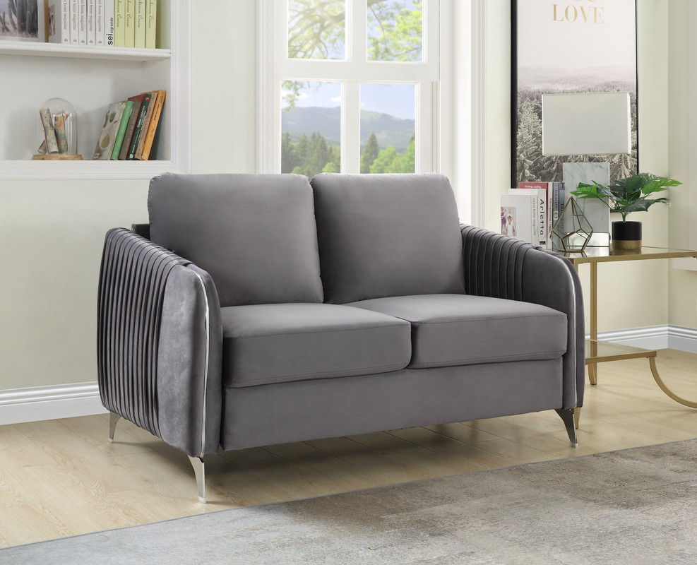 Hathaway - Velvet Modern Chic Loveseat Couch