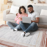 Marfi - 8' X 10' Bordered Area Rug - Brown / Ivory