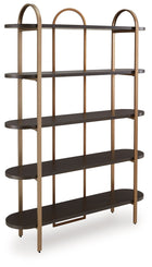 Brentmour - Bookcase - Brown / Gold Finish