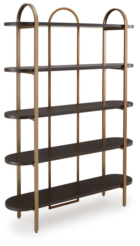Brentmour - Brown / Gold Finish - Bookcase by Signature Design by Ashley® | Bel Furniture