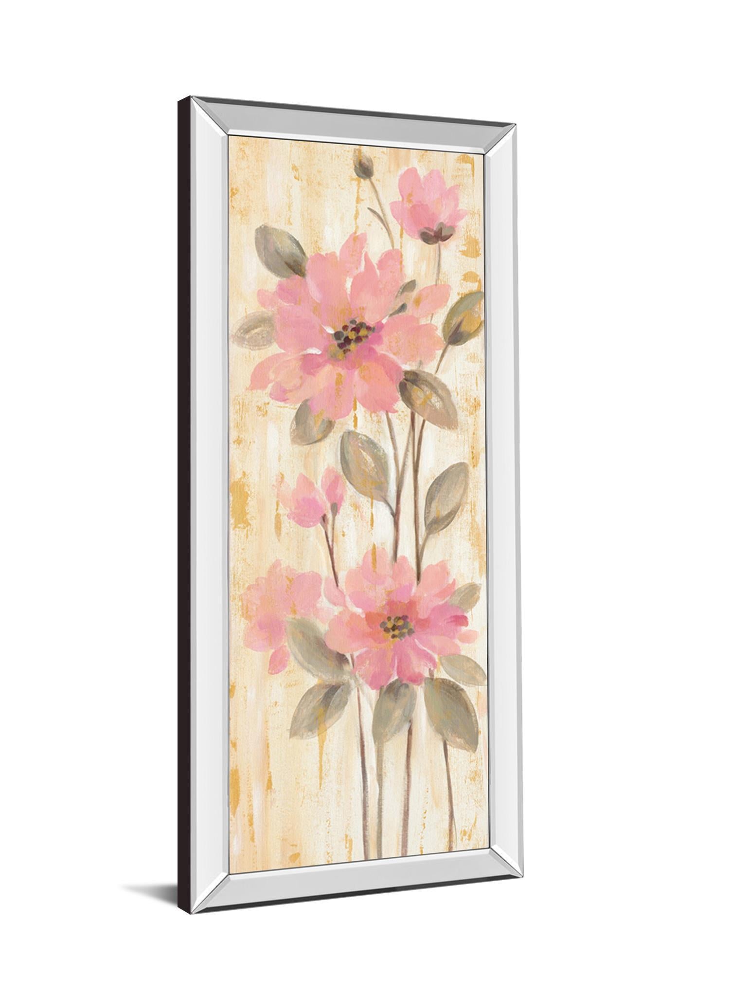 Beautiful Gareden Stems II By Silvia Vassileva - Mirrored Frame Wall Art - Pink