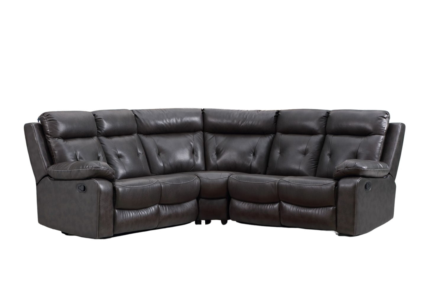 Polyester Blend Reclining U Shaped Three Piece Corner Sectional - Dark Gray