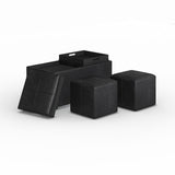 Avalon - 5 Piece Storage Ottoman - Distressed Black by Simpli-Home | Bel Furniture