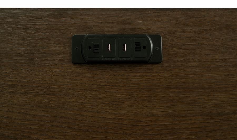 Hartshill - 5-Drawer Credenza Office Desk Burnish Oak - Burnished Oak by CoasterElevations | Bel Furniture