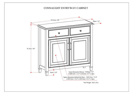 Connaught - Handcrafted Entryway Storage Cabinet by Simpli-Home | Bel Furniture