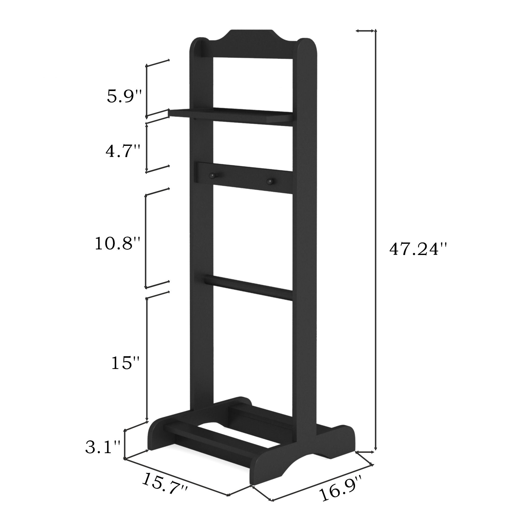 Accent Portable Garment Rack, Clothes Valet Stand With Storage Organizer