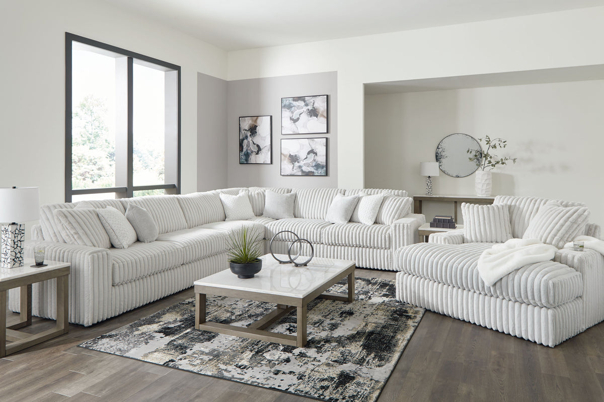 Stupendous - Living Room Set Gray 5 Pc. - 4-Piece Sectional, Oversized Chaise by Signature Design by Ashley® | Bel Furniture