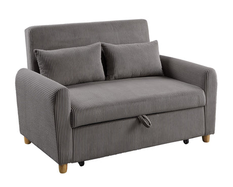 Justine - Corduroy Convertible Sleeper Loveseat - Brown by Lilola Home | Bel Furniture