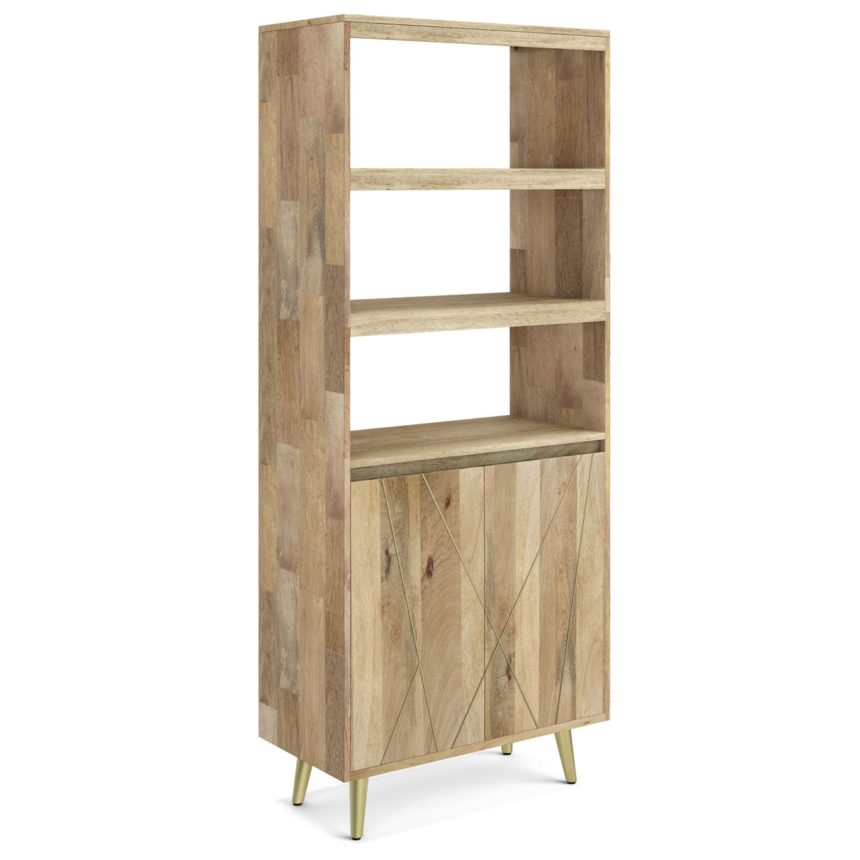 Jager - Bookshelf With Doors - Natural by Simpli-Home | Bel Furniture