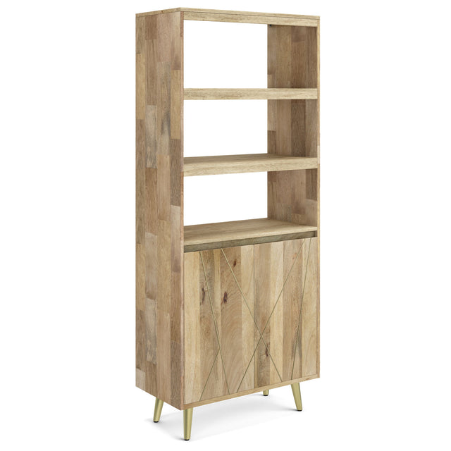 Jager - Bookshelf With Doors - Natural by Simpli-Home | Bel Furniture