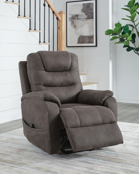 Snowfield - Power Lift Recliner - Gunmetal - view 7
