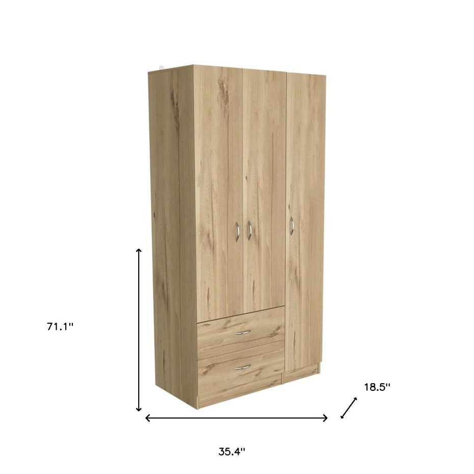 Two Drawer Combo Dresser - Light Oak