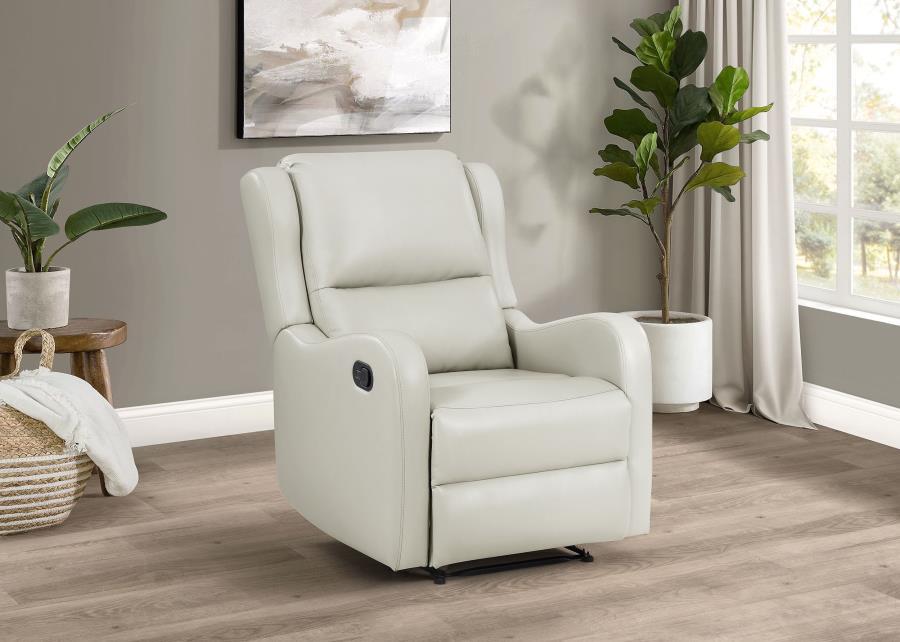 Kelsey - Upholstered English Arm Recliner Chair - Ivory by Coaster Fine Furniture | Bel Furniture