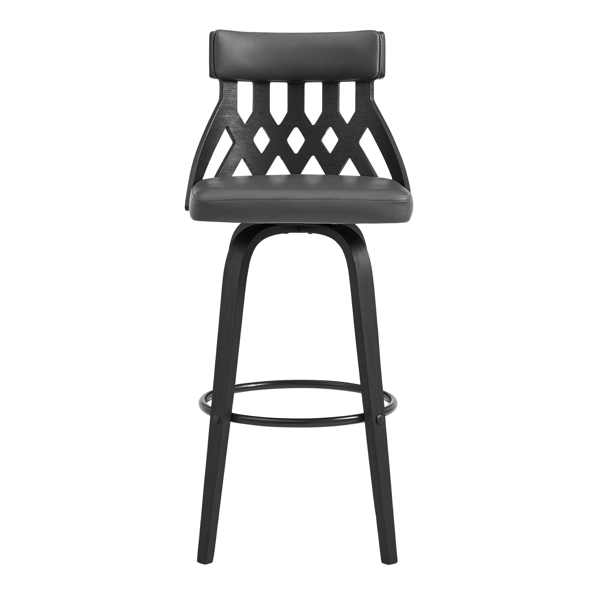 Swivel Backless Counter Height Bar Chair - Gray / Black