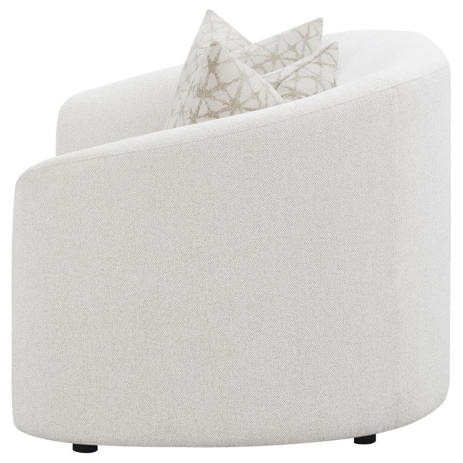 Rainn - Boucle Upholstered Sloped Arm Loveseat - Latte by CoasterEssence | Bel Furniture