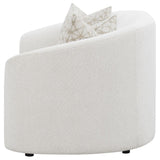 Rainn - Boucle Upholstered Sloped Arm Loveseat - Latte by CoasterEssence | Bel Furniture