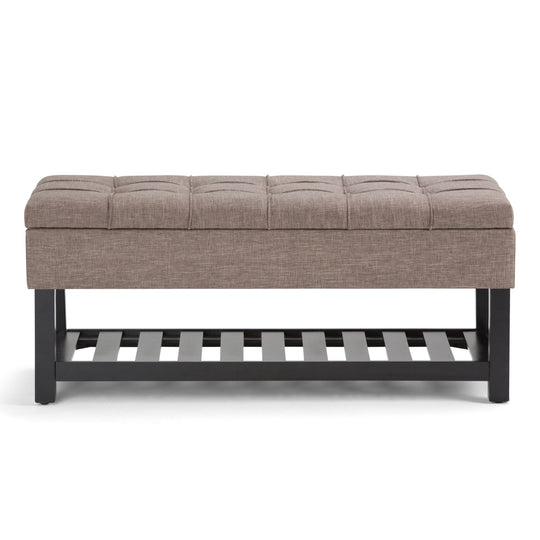 Saxon - Upholstered Transitional Storage Ottoman Bench