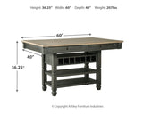 Tyler Creek - Black / Gray - Rectangular Dining Room Counter Table by Signature Design by Ashley® | Bel Furniture