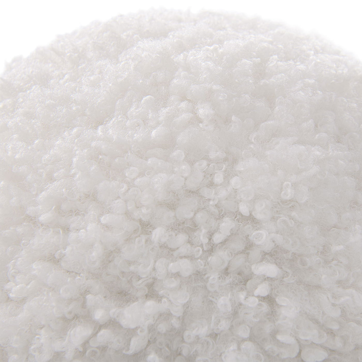 Ayla - Round Sphere Accent Ball Throw Pillow - Curly White