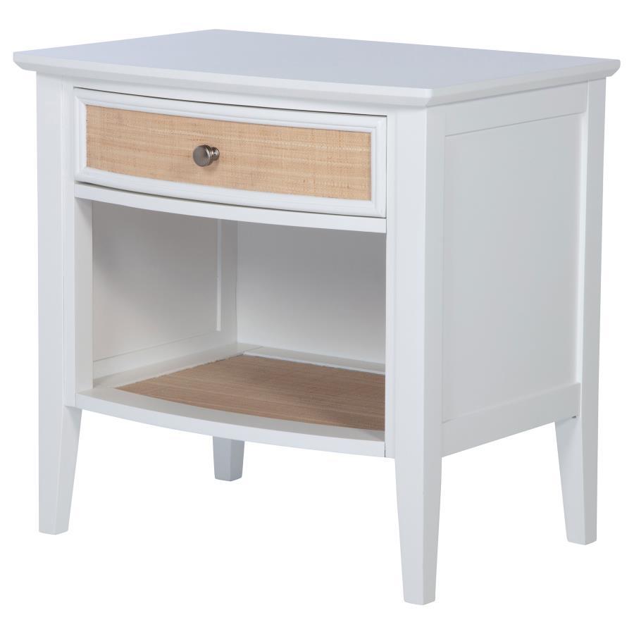 Bexhill - 1-Drawer Nightstand Bedside Table - White by Coaster Fine Furniture | Bel Furniture