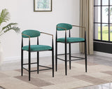 Tina - Metal Pub Height Bar Stool With Upholstered Back And Seat (Set of 2) by Coaster Fine Furniture | Bel Furniture