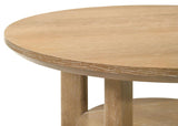 Ottowa - Round Wood Table With Shelf