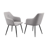 Contemporary Upholstered Woven Dining Chairs Gray by Walker Edison | Bel Furniture