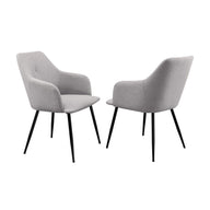 Contemporary Upholstered Woven Dining Chairs Gray by Walker Edison | Bel Furniture