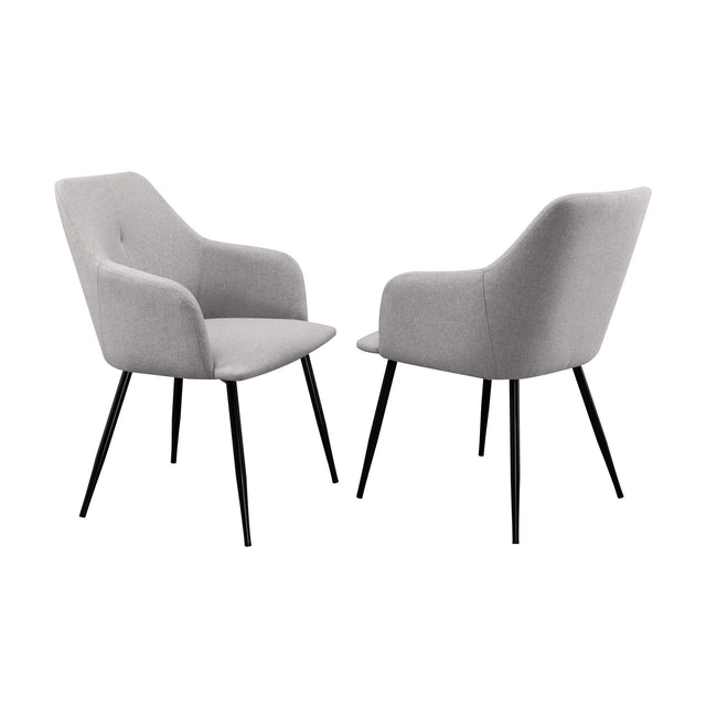 Contemporary Upholstered Woven Dining Chairs Gray by Walker Edison | Bel Furniture
