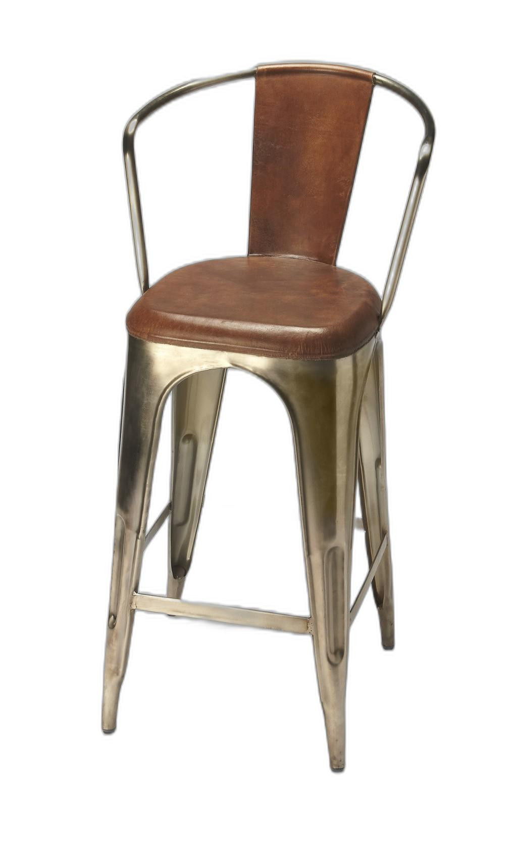 Iron Bar Chair - Brown / Gold