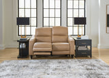 Mosswell - Power Reclining Loveseat With Adj Headrest - Toffee