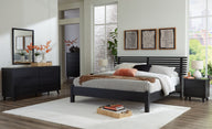 Danziar - Slat Panel Bed With Low Footboard Set Black King by Signature Design by Ashley® | Bel Furniture