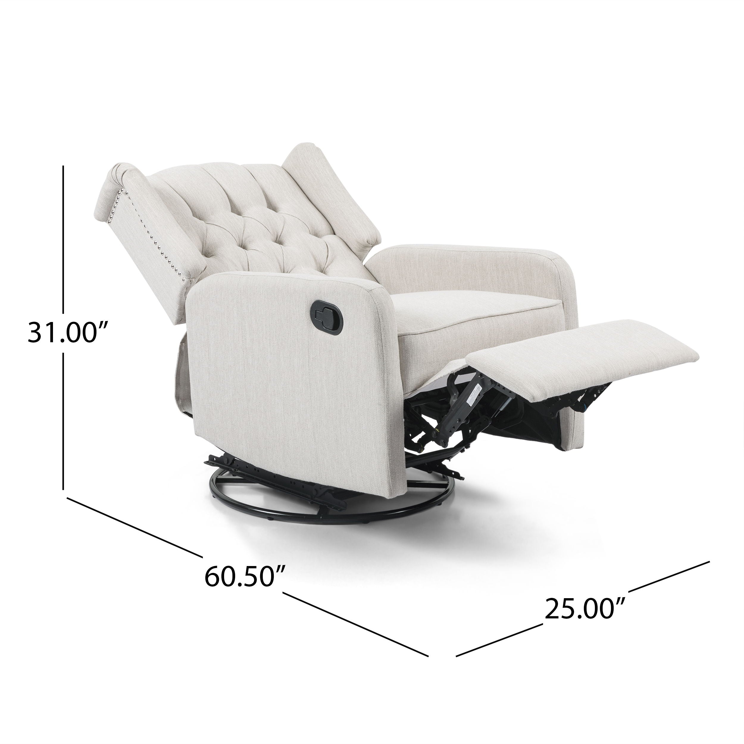 Classic Design, Manual Recliner Chair With 360 Degree Swivel