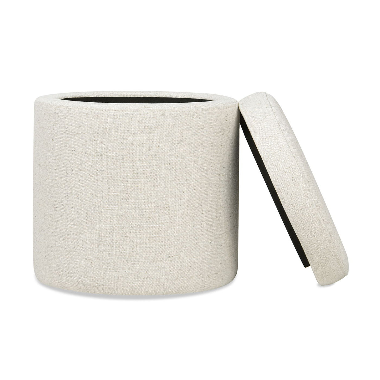 Brandy - Round Upholstered Storage Ottoman With Leather Accent by Jennifer Taylor Home | Bel Furniture