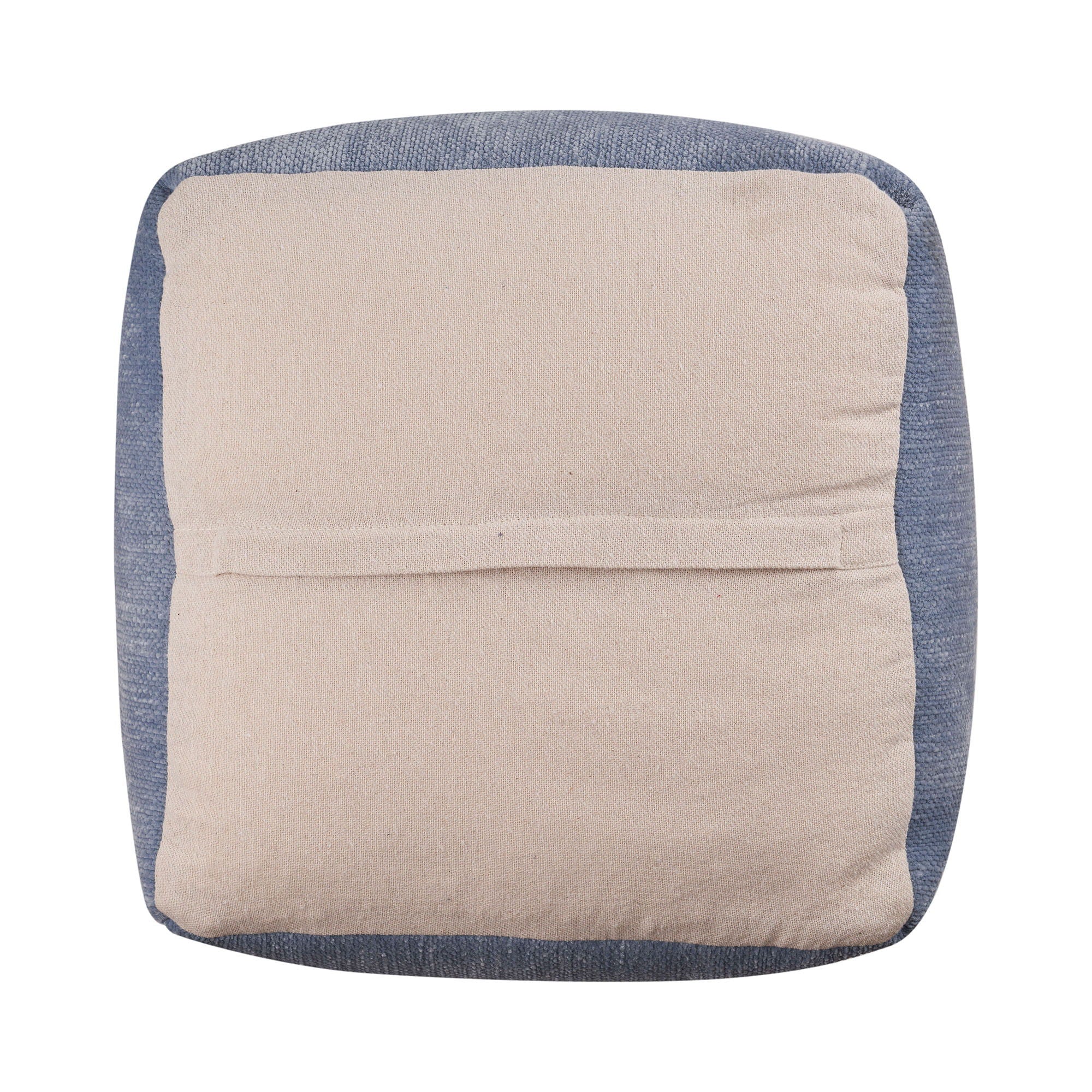 Chenille Cube Pouf Ottoman - Blue