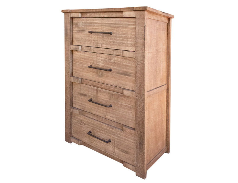 Solid Wood 4 Drawer Chest - Natural