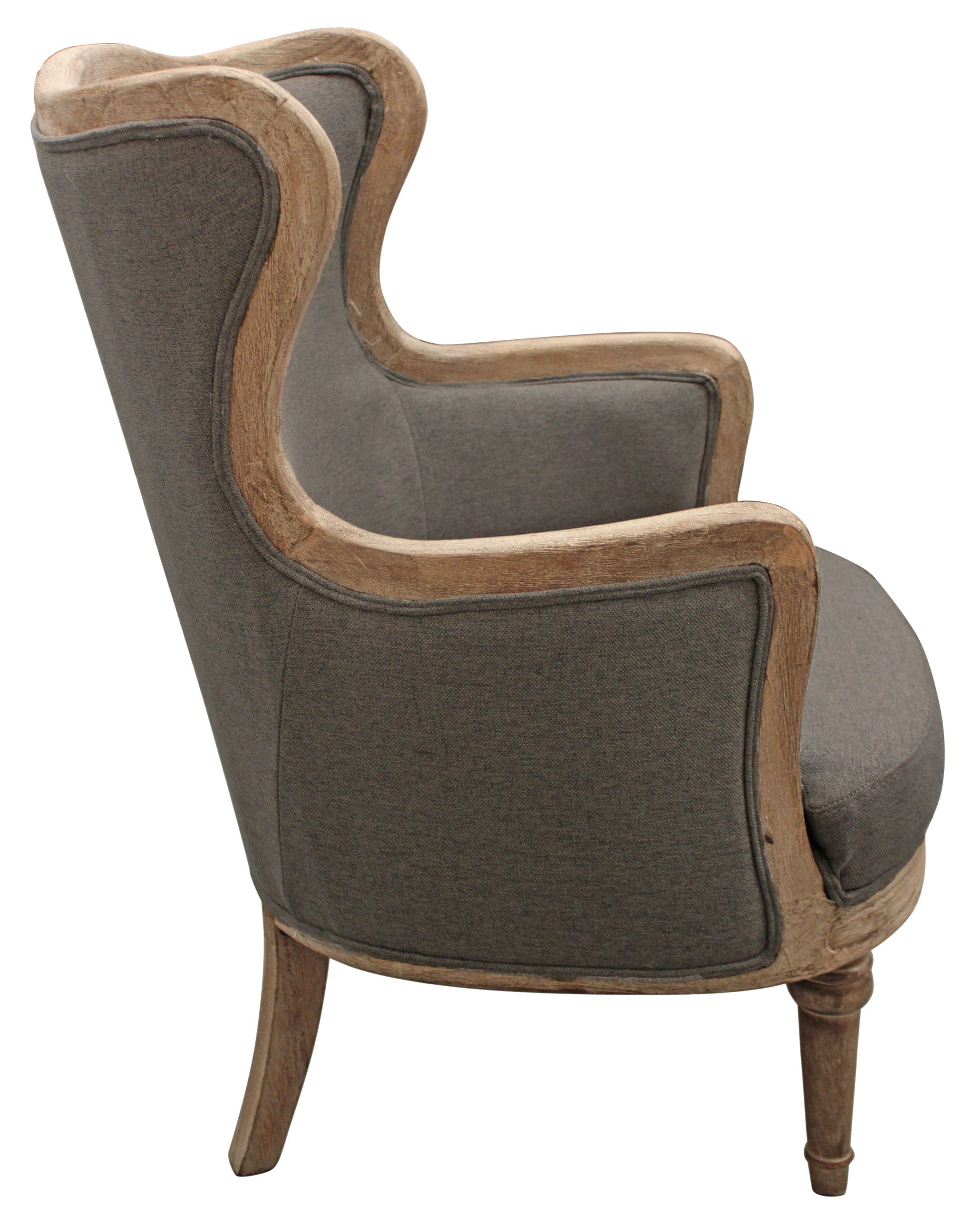 Linen Solid Color Arm Chair - Gray