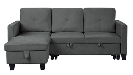 Nova - Velvet Reversible Sleeper Sectional Sofa With Storage Chaise by Lilola Home | Bel Furniture