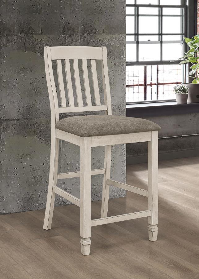 Sarasota - Slat Back Counter Height Chairs (Set of 2) - Gray And Rustic Cream