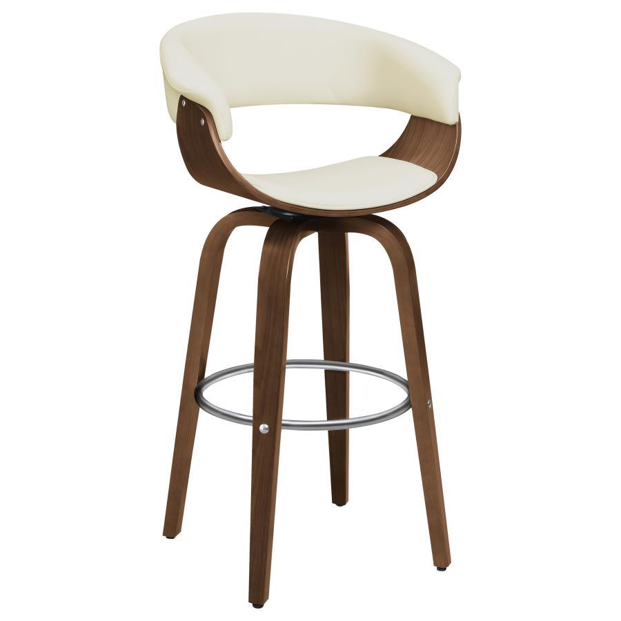 Zion - Upholstered Swivel Bar Stool Beige by CoasterEssence | Bel Furniture
