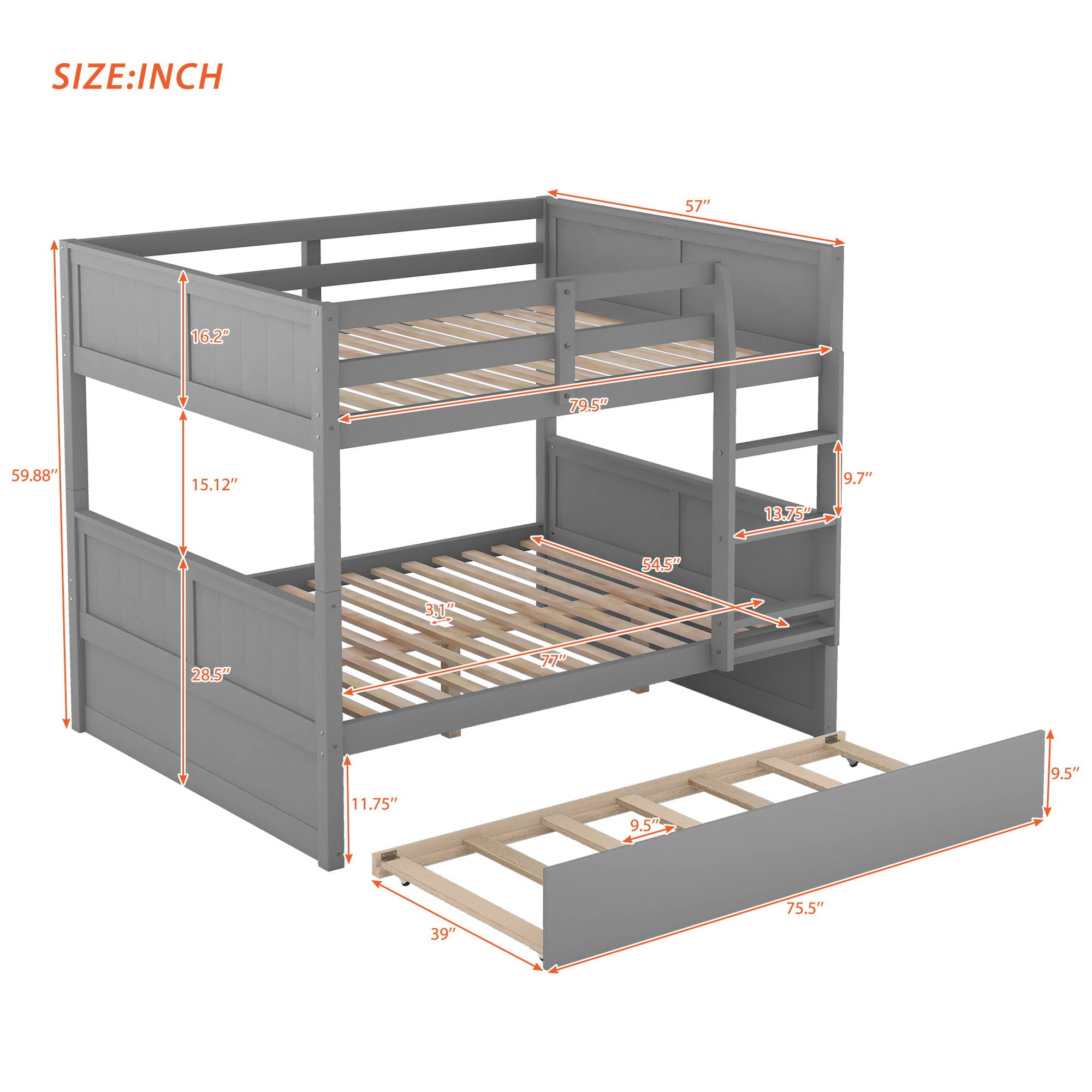 Bunk Bed With Twin Size Trundle